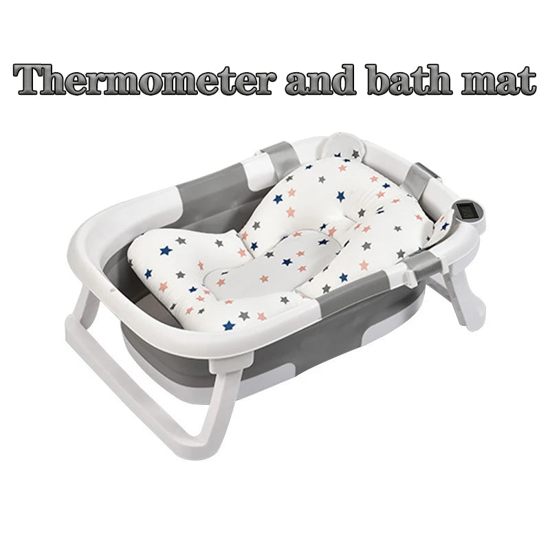 Baignoire Pliable pour Bébé avec Indicateur de Température – Silicone Antidérapant