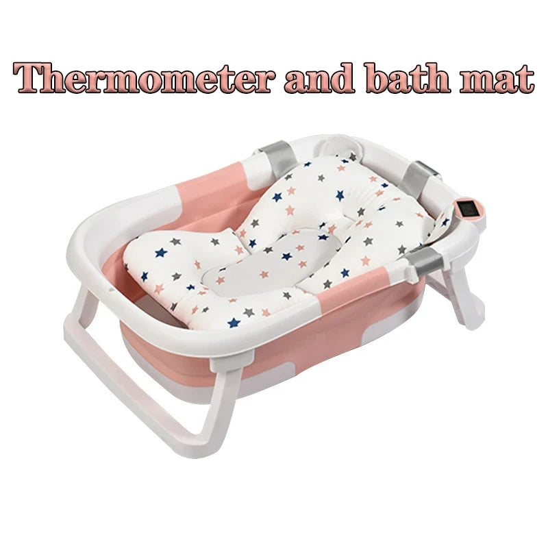 Baignoire Pliable pour Bébé avec Indicateur de Température – Silicone Antidérapant