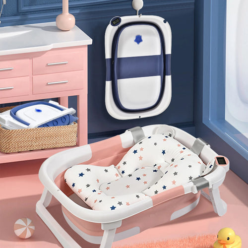 Baignoire Pliable pour Bébé avec Indicateur de Température – Silicone Antidérapant