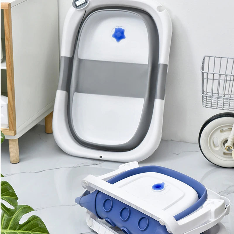 Baignoire Pliable pour Bébé avec Indicateur de Température – Silicone Antidérapant