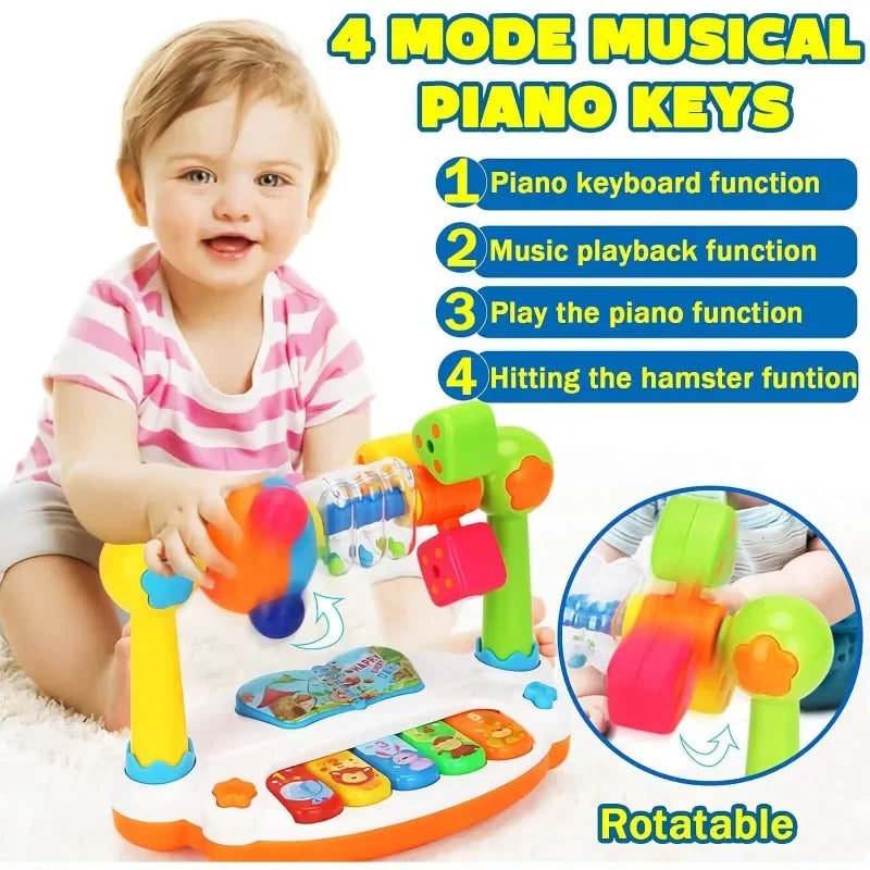 Piano Musical Rotatif pour Enfants – Jouet Éducatif Lumineux & Sonore
